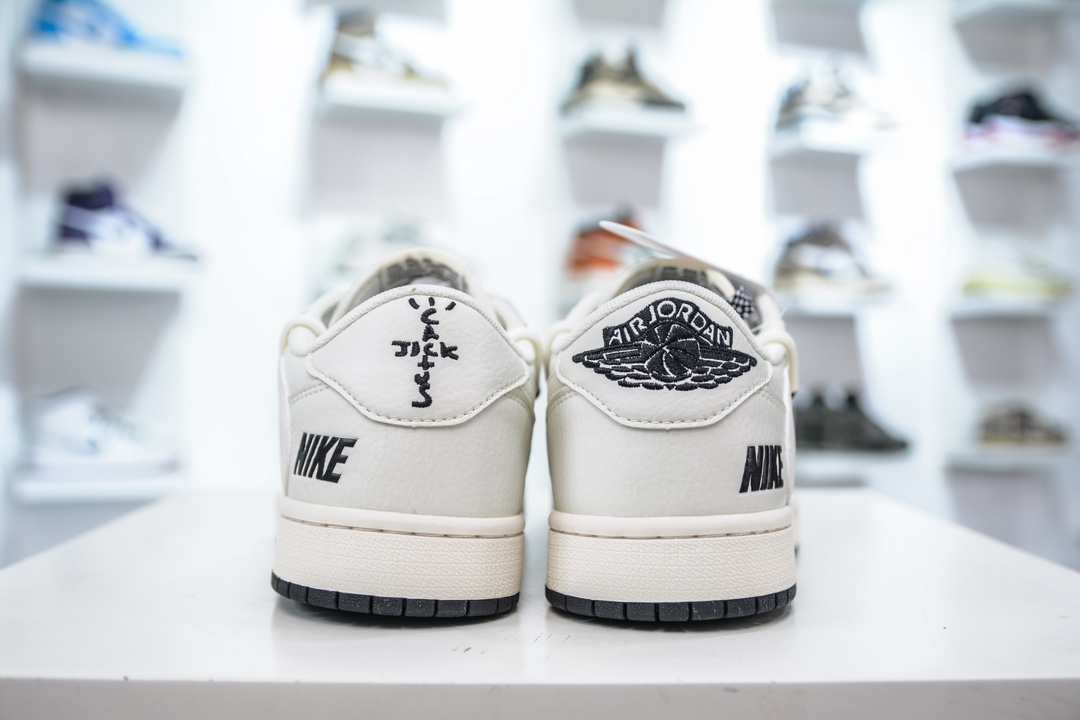 TS x Air Jordan AJ1 Low 白黑解构绑带 SJ0086-135