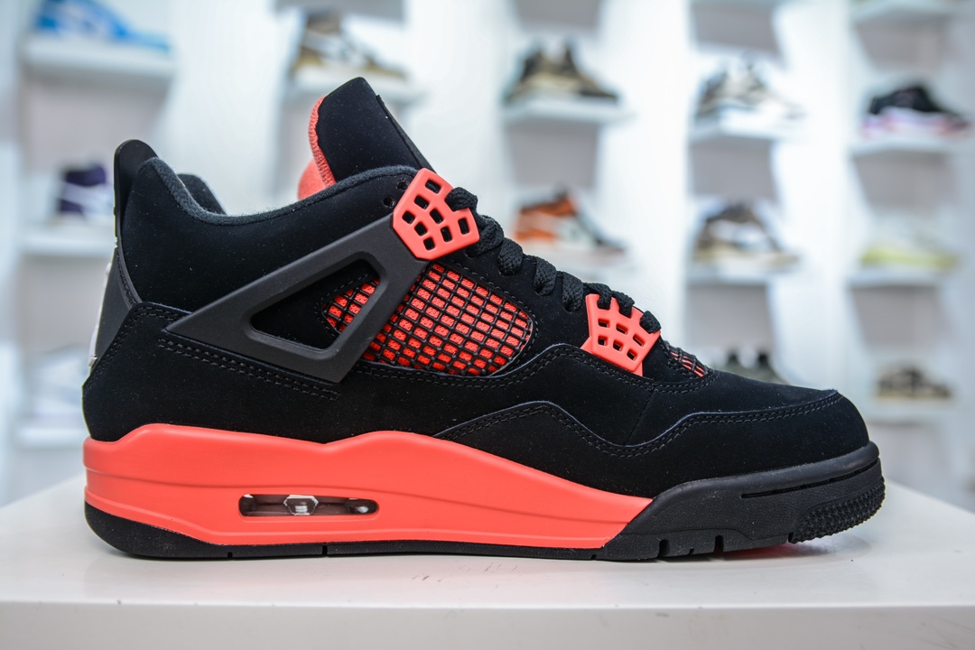 Rk版 Air Jordan AJ4 Retro ”Red Thunder” 黑红雷电 CT8527-016