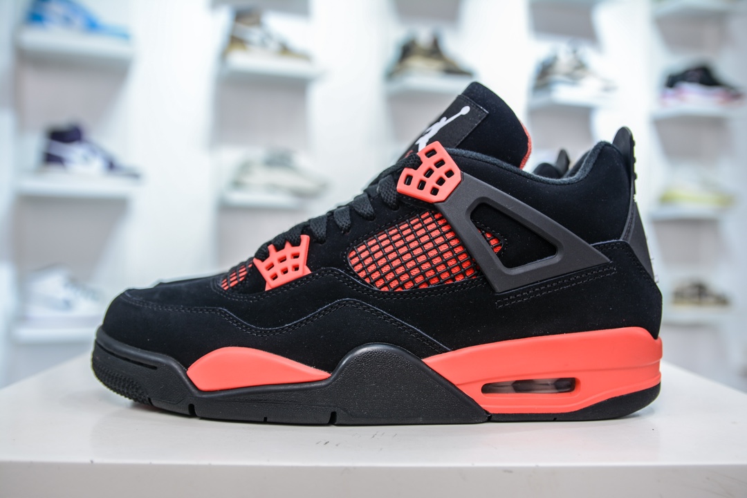 Rk版 Air Jordan AJ4 Retro ”Red Thunder” 黑红雷电 CT8527-016