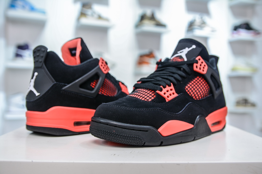 Rk版 Air Jordan AJ4 Retro ”Red Thunder” 黑红雷电 CT8527-016