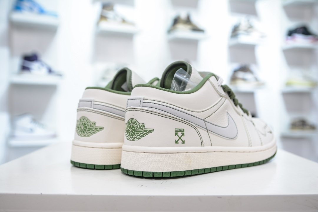 Air Jordan AJ1 Low xOFF WHITE 白绿线条 CF3688-021