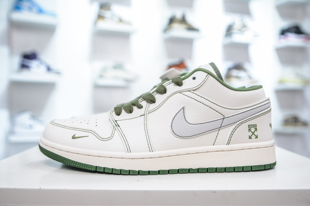 Air Jordan AJ1 Low xOFF WHITE 白绿线条 CF3688-021