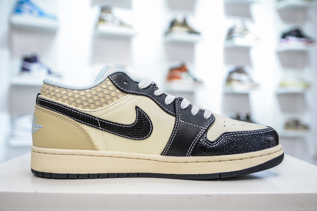 Air Jordan 1 Low ”Coconut Milk Black“ AJ1 乔1 米黑编织 HQ3437-101