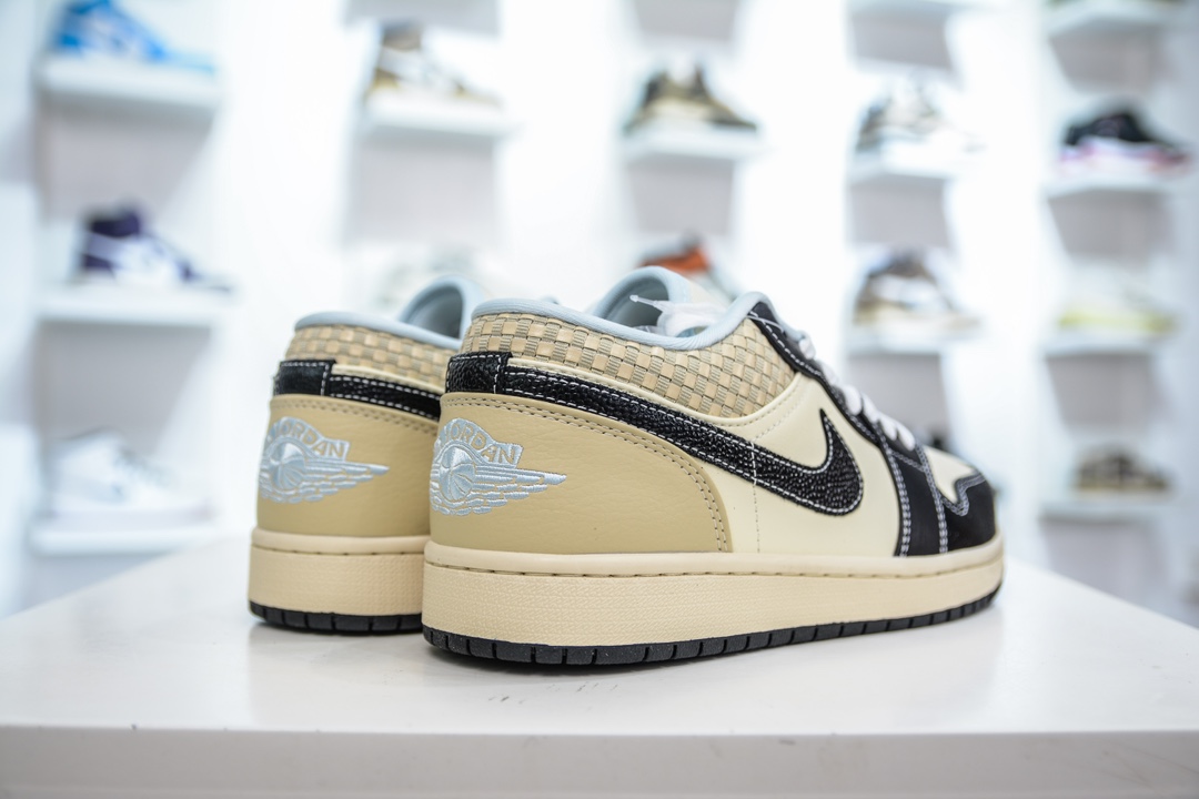 Air Jordan 1 Low ”Coconut Milk Black“ AJ1 乔1 米黑编织 HQ3437-101