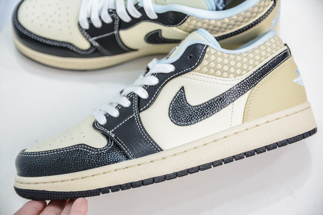 Air Jordan 1 Low ”Coconut Milk Black“ AJ1 乔1 米黑编织 HQ3437-101