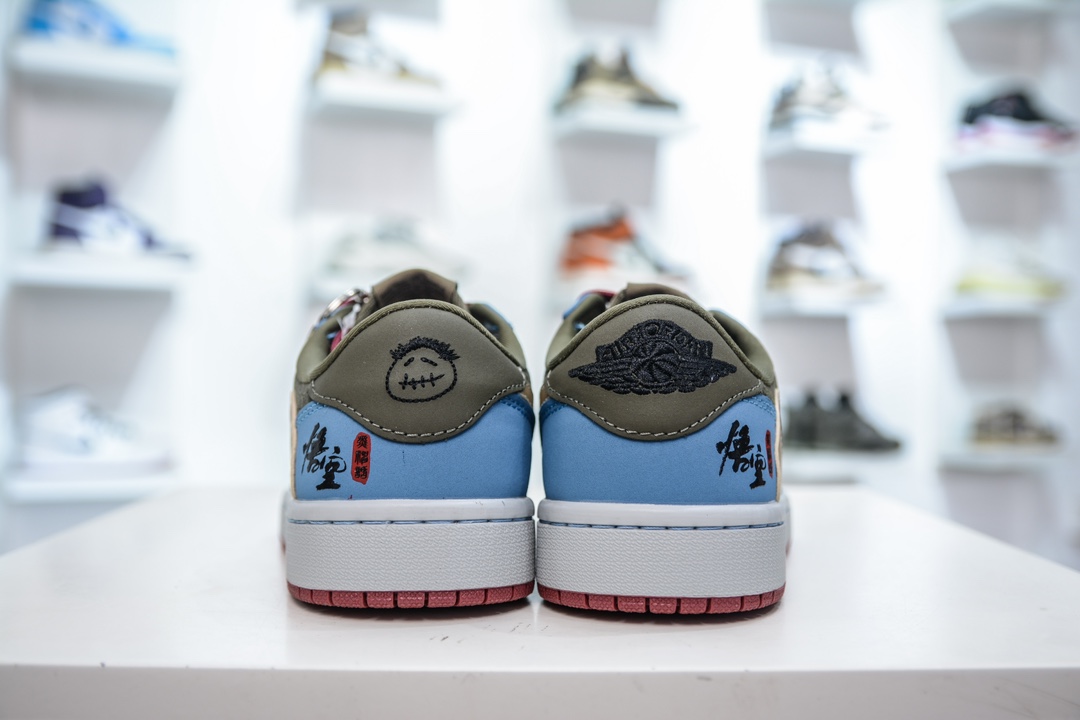 TS x Air Jordan AJ1 Low x 黑神话悟空 直面天命 蓝黄绿 倒钩低帮联名定制配色 CH6336-015