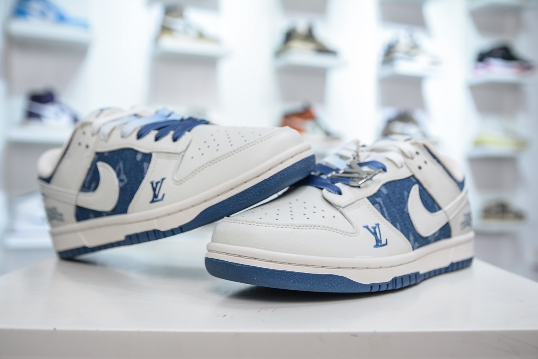 Nike SB Dunk Low x Louis Vuitton 白蓝拼接牛仔布 JH8310-954