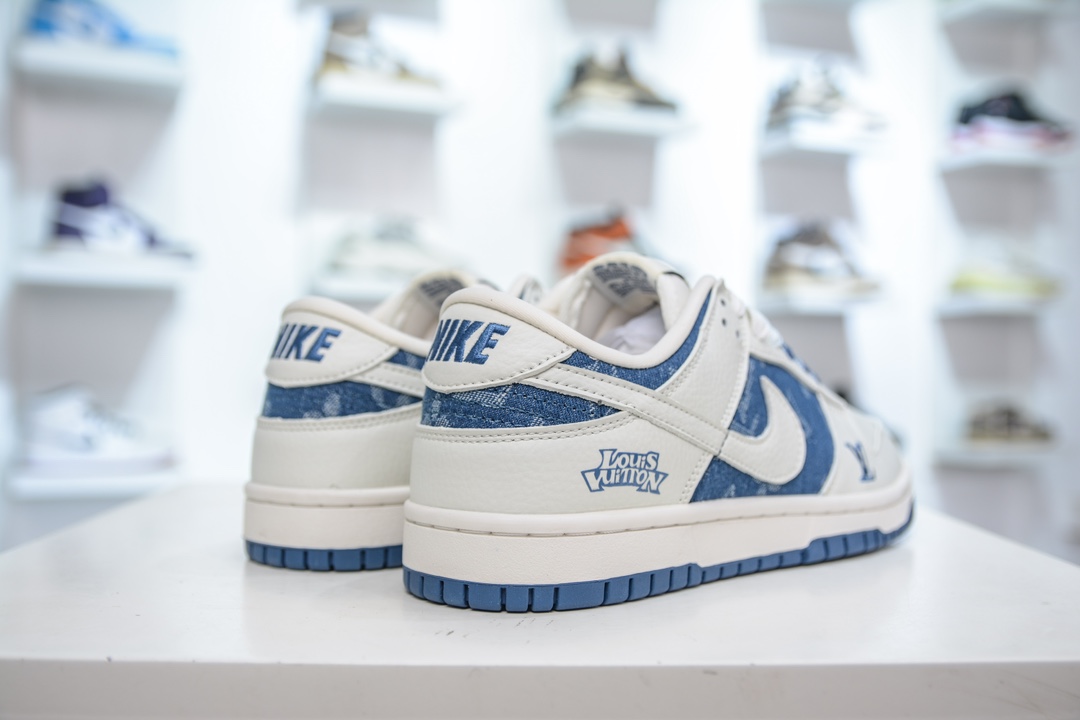 Nike SB Dunk Low x Louis Vuitton 白蓝拼接牛仔布 JH8310-954