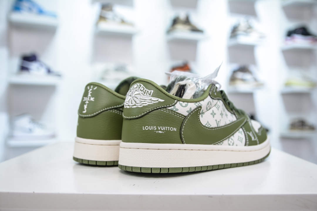 Travis Scott x Nike Air Jordan 1 Low x Louis Vuitton 白绿 LX1988-105