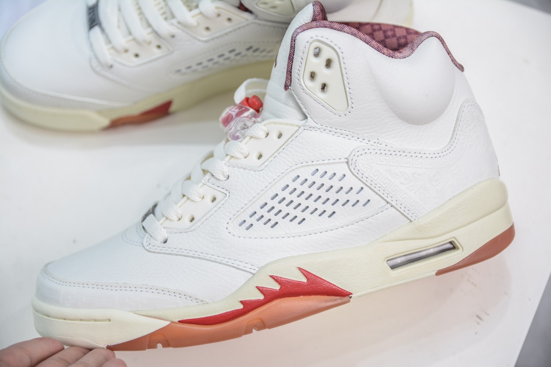 OG纯原 Jordan Air Jordan 5 AJ5红绿鸳鸯雕刻版 HF8833-100