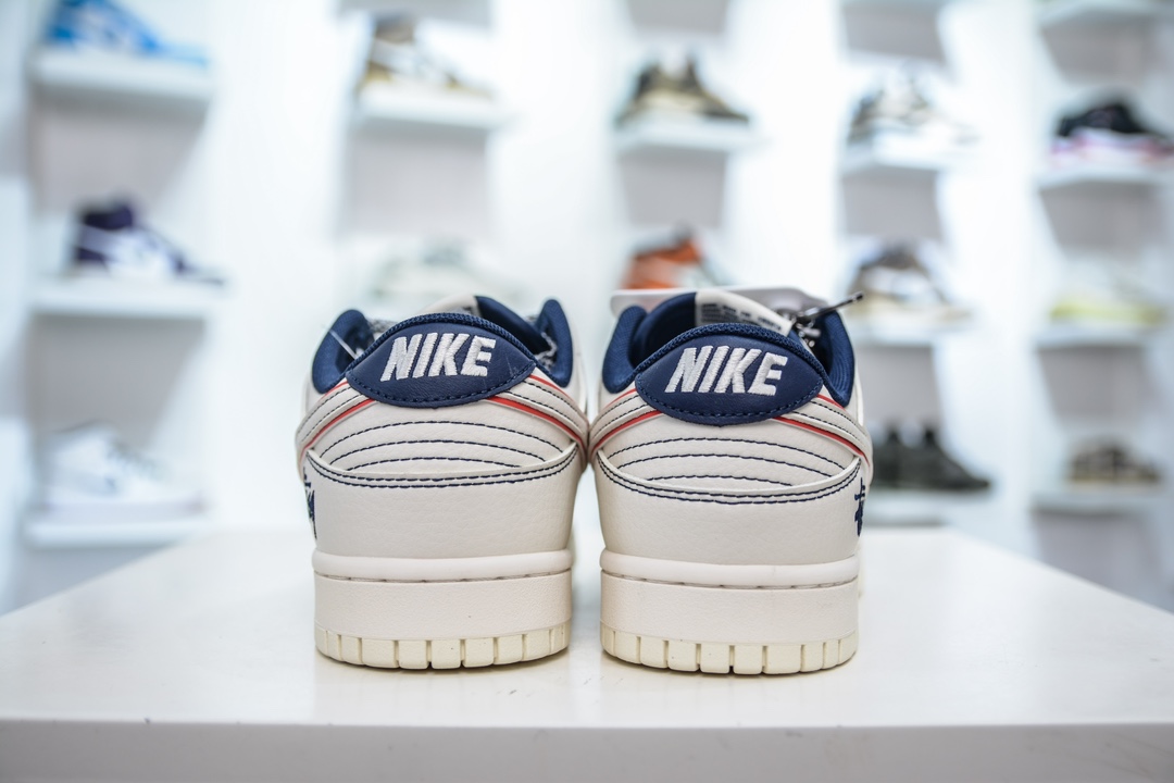 Stussy x Nike Dunk Low 斯图西联名 白红蓝三小钩满天星 XY1688-012