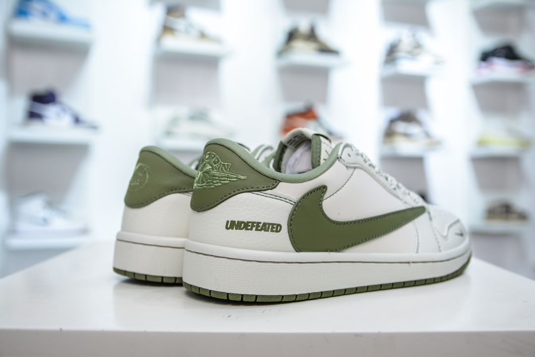 TS x Air Jordan AJ1 Low x UNDEFEATED 白绿 倒钩低帮联名定制配色 CH6336-009