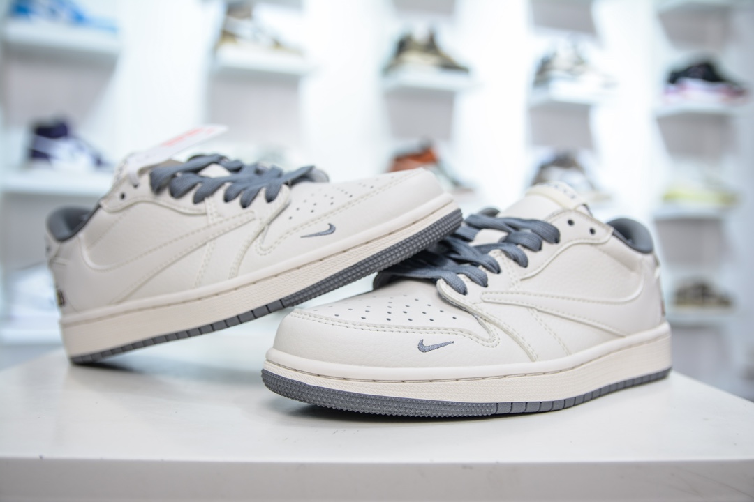 TS x Air Jordan AJ1 Low x Gucci 倒钩低帮联名定制配色 白灰  DM6688-607