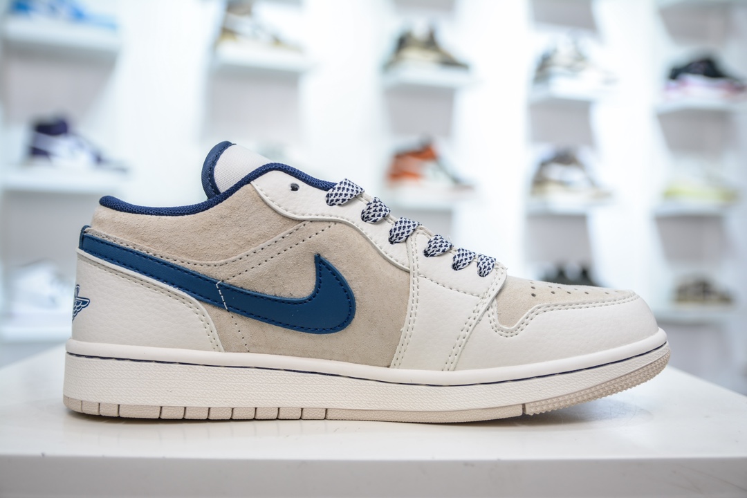 Air Jordan 1 Retro Low x Stussy 斯图西-米白深蓝   SJ9950-027