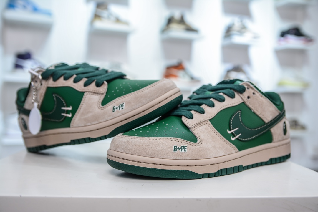 Nike SB Dunk Low x BAPE 棕绿双小钩   DQ1098-516