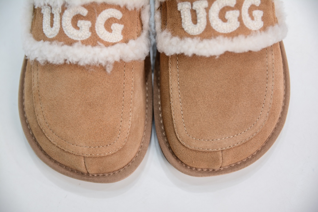 UGG W Classic Coquette Clog Slipper II 科凯特2.0系列时尚居家穆勒风包头舒适保暖露跟半拖鞋  OB938/CHESTNUT