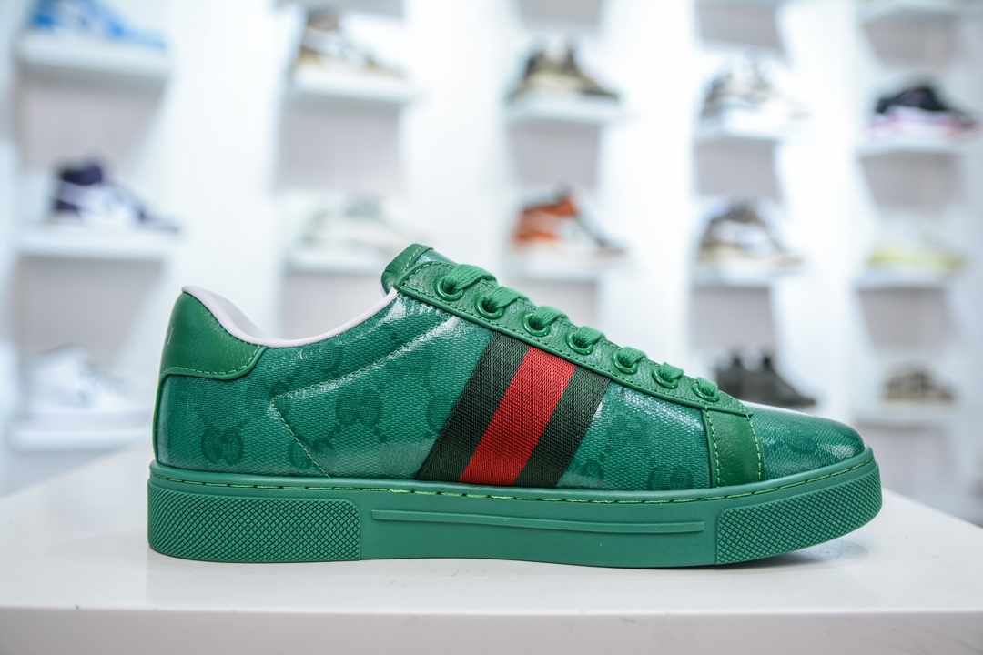 经典高奢古驰GUCCI古驰 Ace Embroidered Low-Top拼色刺绣系列低帮潮流百搭休闲板鞋