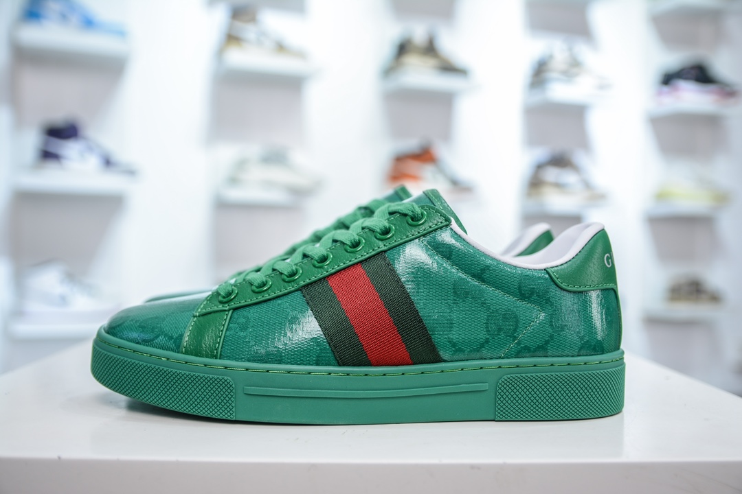 经典高奢古驰GUCCI古驰 Ace Embroidered Low-Top拼色刺绣系列低帮潮流百搭休闲板鞋