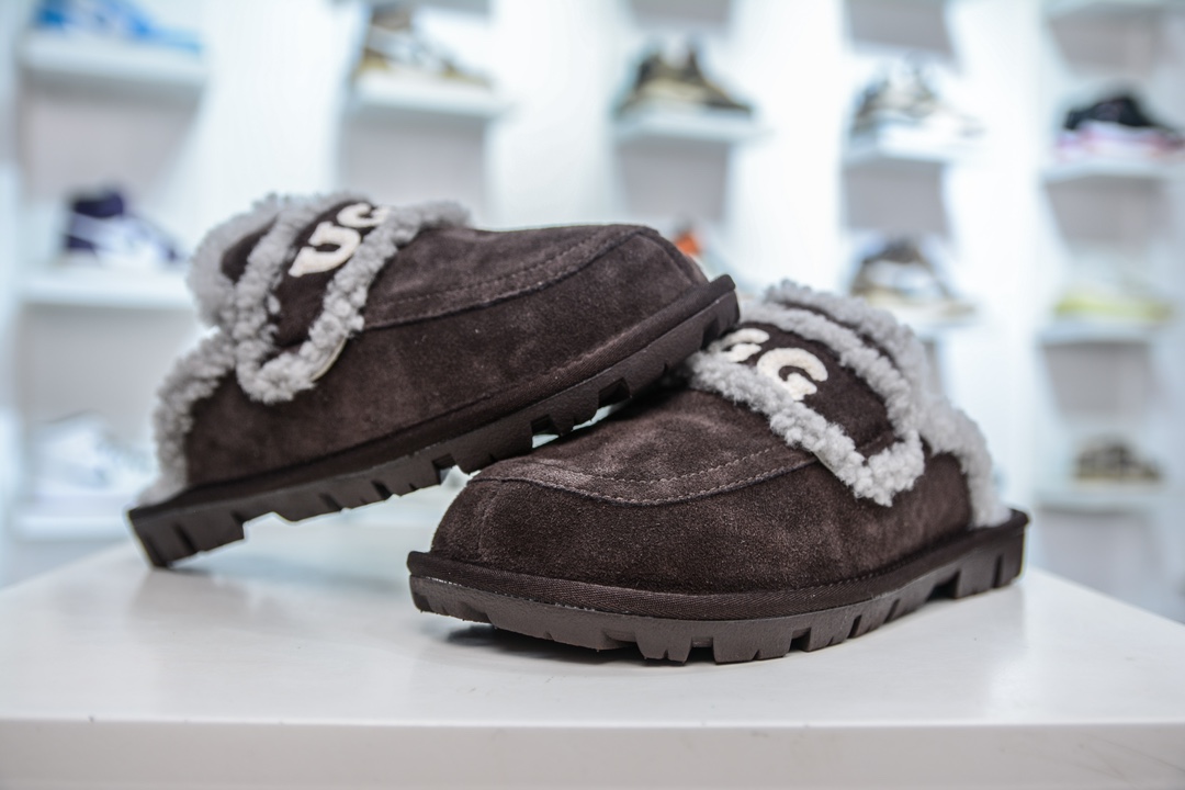 UGG W Classic Coquette Clog Slipper II 科凯特2.0系列时尚居家穆勒风包头舒适保暖露跟半拖鞋 OB938/CHOCOLATE