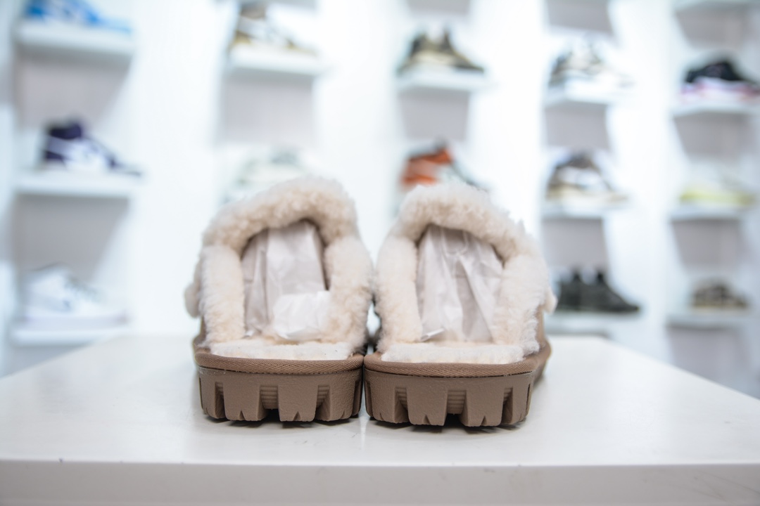 UGG W Classic Coquette Clog Slipper II 科凯特2.0系列时尚居家穆勒风包头舒适保暖露跟半拖鞋 OB938/KHAKI