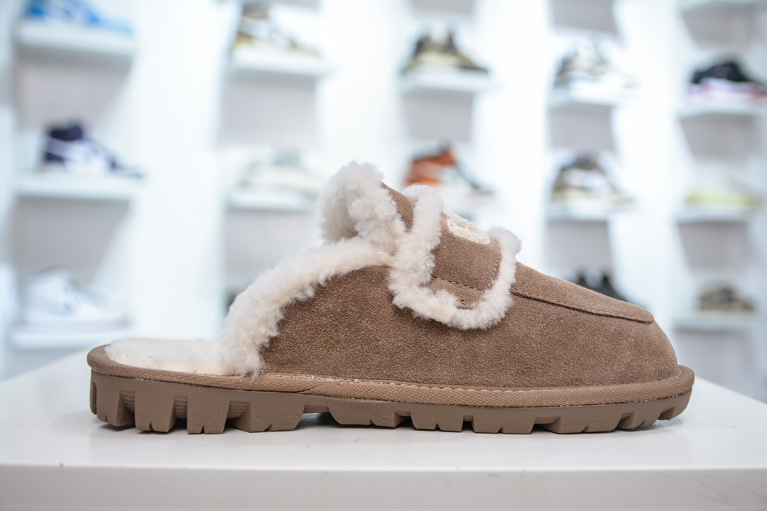 UGG W Classic Coquette Clog Slipper II 科凯特2.0系列时尚居家穆勒风包头舒适保暖露跟半拖鞋 OB938/KHAKI