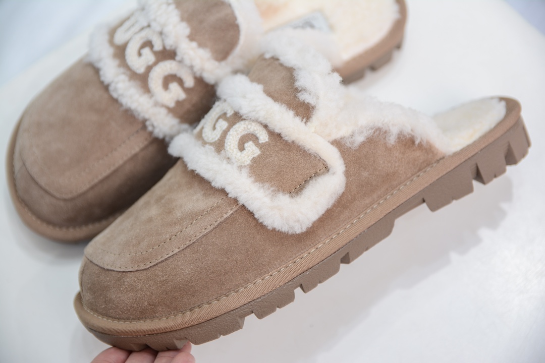 UGG W Classic Coquette Clog Slipper II 科凯特2.0系列时尚居家穆勒风包头舒适保暖露跟半拖鞋 OB938/KHAKI