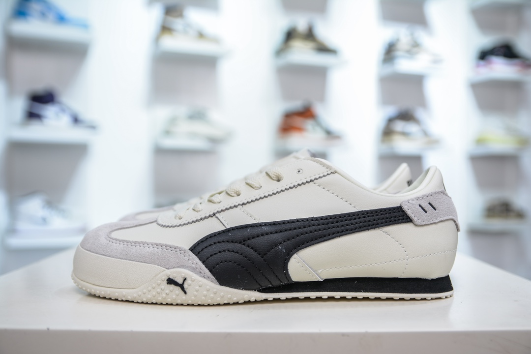 彪马PUMA mPalermo Leather 巴勒莫系列低帮德训风拼接皮革复古百搭休闲运动板鞋“ 402186-01