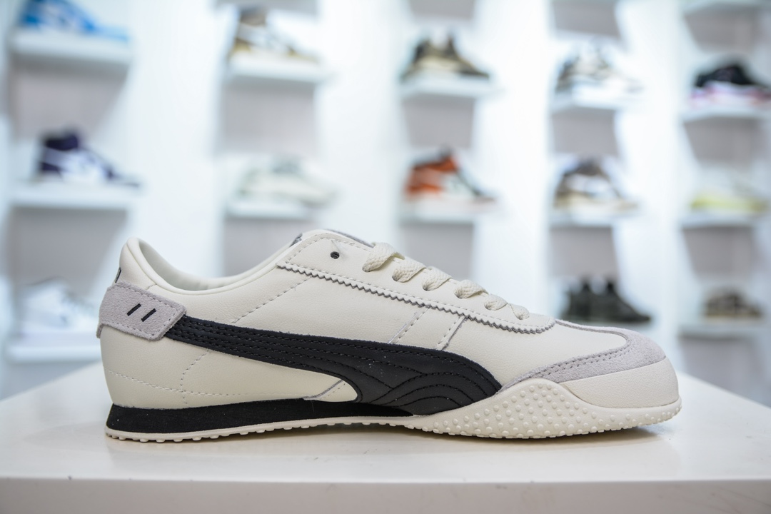 彪马PUMA mPalermo Leather 巴勒莫系列低帮德训风拼接皮革复古百搭休闲运动板鞋“ 402186-01