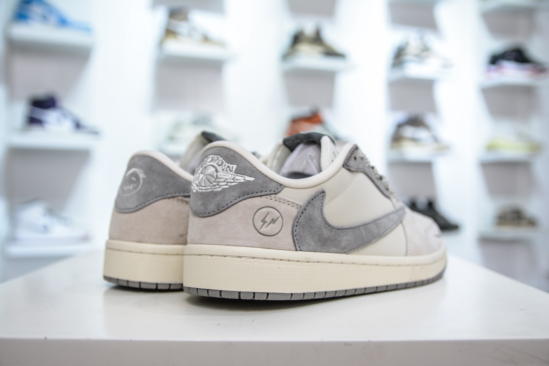 Travis Scott x Nike Air Jordan 1 Low x Fragment Design 米灰 JH6088-612