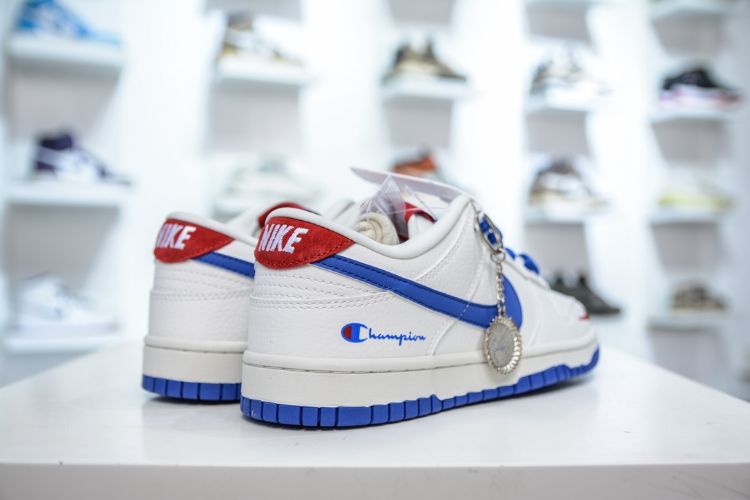 Nike SB Dunk Low x Champion 冠军联名-白蓝红小钩 KK1333-001