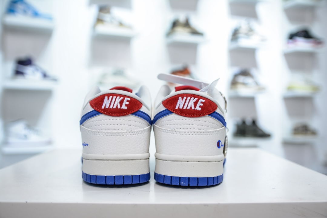 Nike SB Dunk Low x Champion 冠军联名-白蓝红小钩 KK1333-001