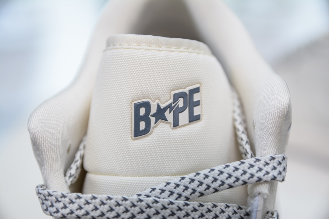 细节图  CX专供 毒版公司货 【乔1】 Air Jordan 1 Retro Low x BAPE 猿人头联名-米白满天星 低帮系列 性价比天花板 定制配色 原厂内置气垫魔块 A模大底 头层小牛皮 鞋舌AJ原厂专用牛津布+AJ专用反口珍珠布+原厂无杂质高弹内里海棉+特殊封边弹力鞋带 货号:WG8850-003