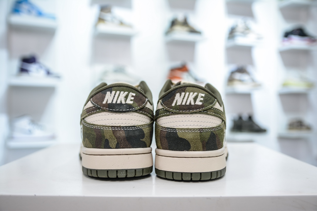 Nike SB Dunk Low x BAPE 猿人头联名-米白迷彩军绿 CH6336-230