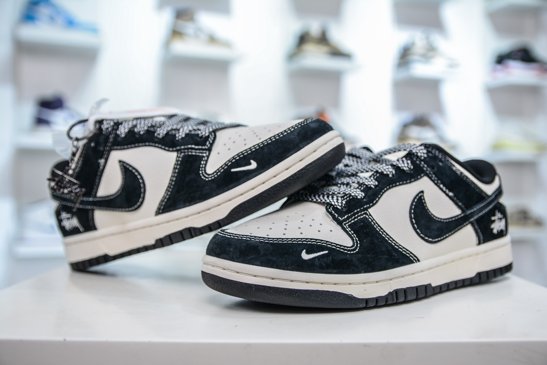 Nike SB Dunk Low x Stussy 斯图西联名-米黑满天星 BB9898-008