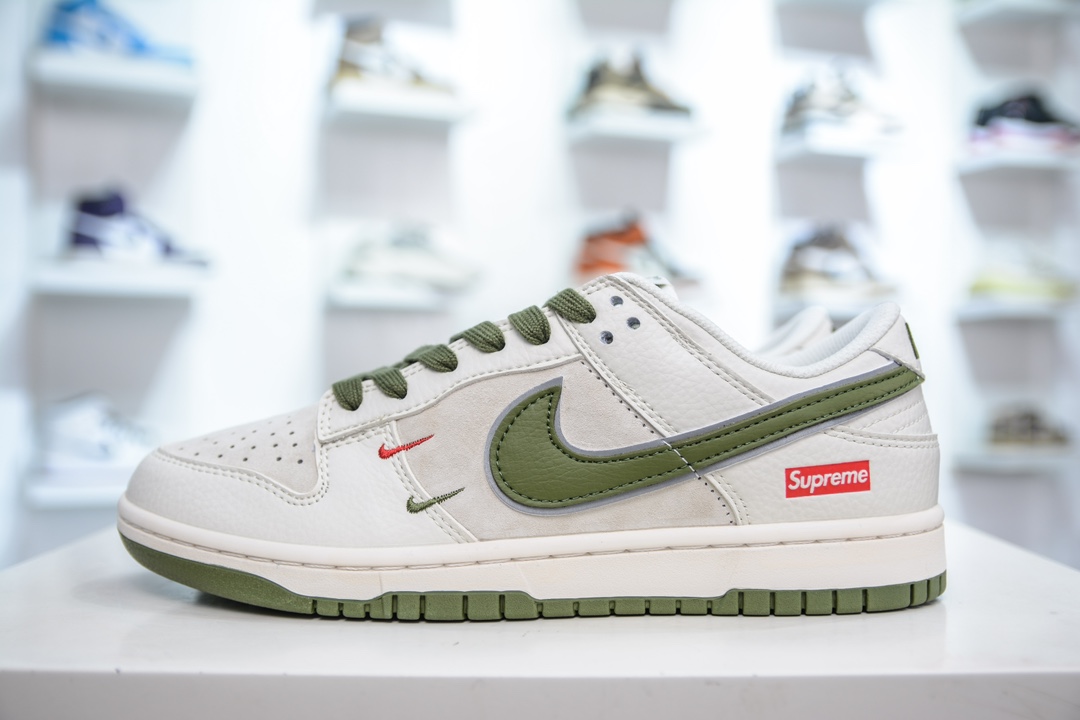 Nike SB Dunk Low x Supreme 米深绿双钩 XX2025-689