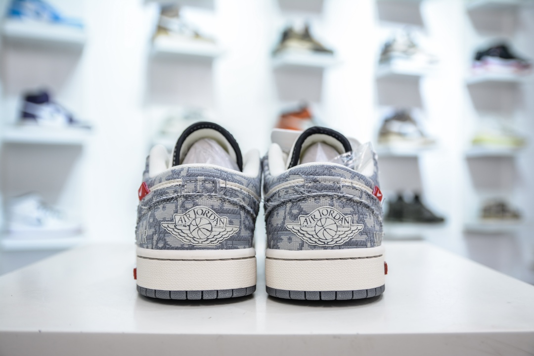 Dior x Air Jordan 1 Low 迪奥联名-深灰白牛仔印花 SJ9950-037