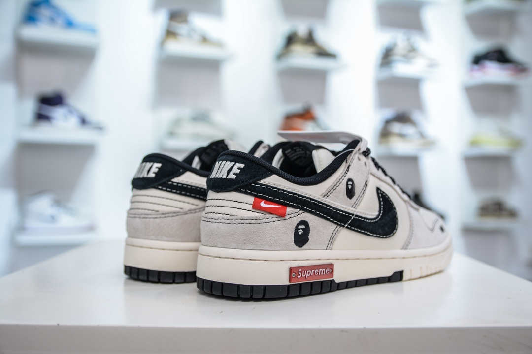 Nike SB Dunk Low x Supreme X BAPE 白黑双钩满天星 MM1089-017