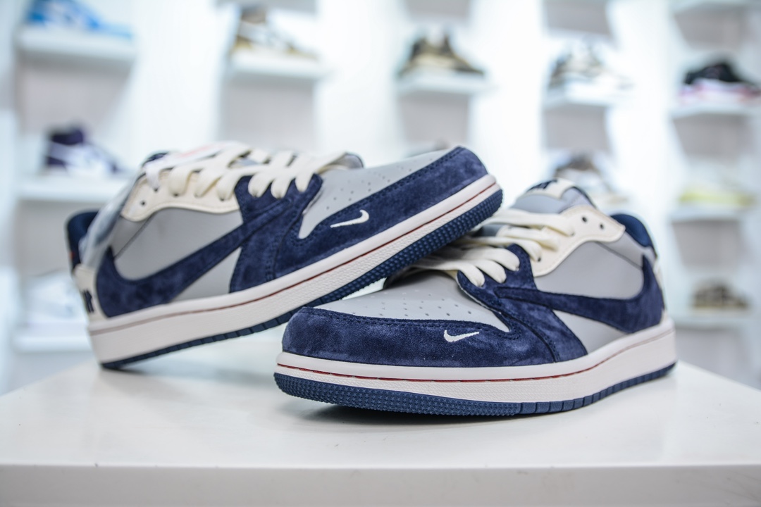 TS x Air Jordan AJ1 Low xUNDEFEATED UN联名-蓝灰猪八 CF3688-026