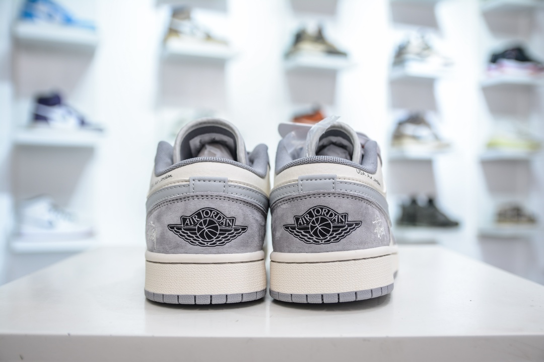 Air Jordan 1 Retro Low x Stussy 斯图西联名-白灰翻毛 SJ9950-045