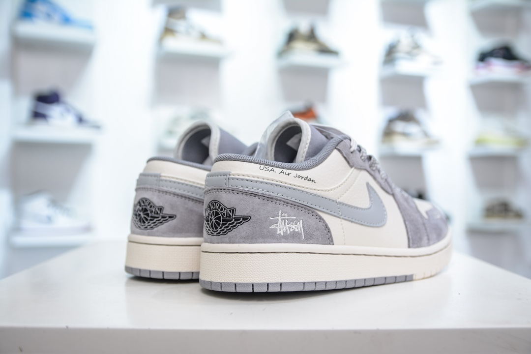 Air Jordan 1 Retro Low x Stussy 斯图西联名-白灰翻毛 SJ9950-045