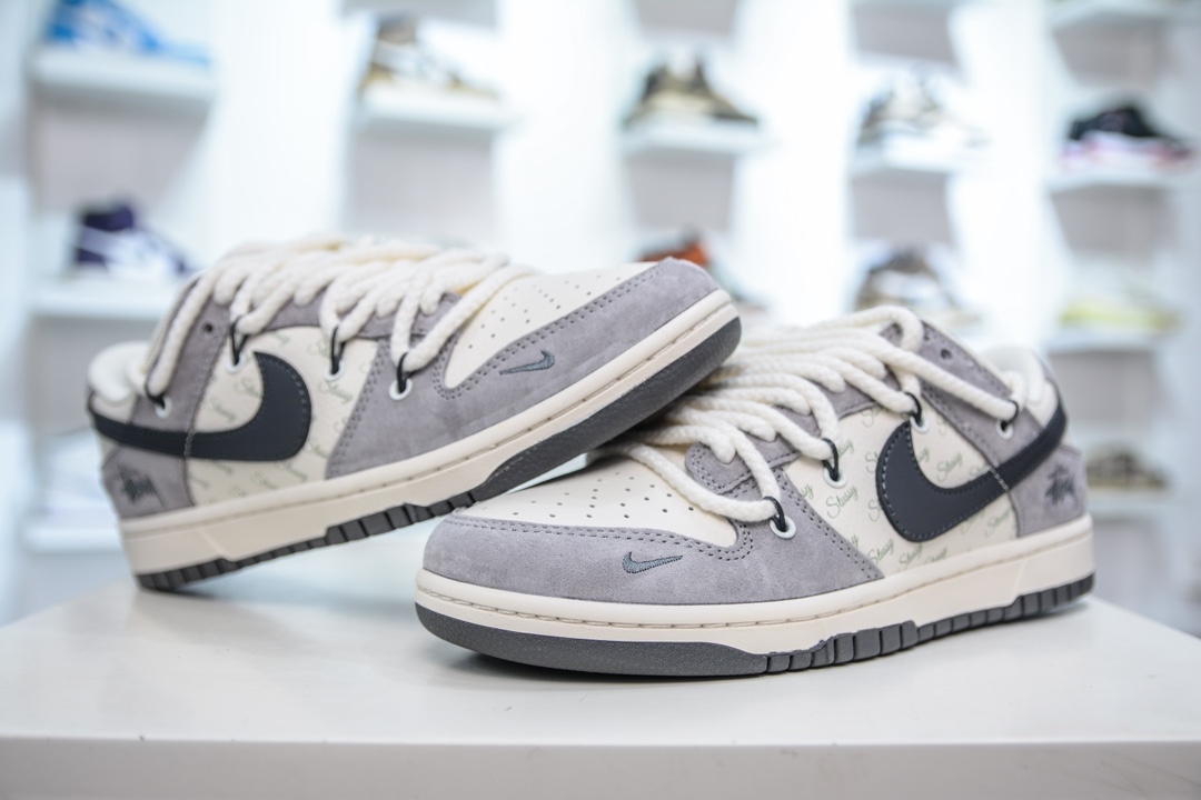 Nike SB Dunk Low X Stussy 斯图西联名-绑带米黑 SJ2068-295