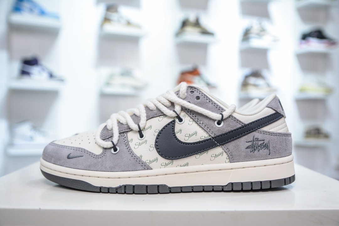 Nike SB Dunk Low X Stussy 斯图西联名-绑带米黑 SJ2068-295