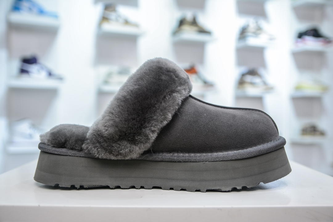 UGG W Disquette Slipper Chestnut 蒂茨库特系列加厚款穆勒风包头舒适露跟半拖鞋