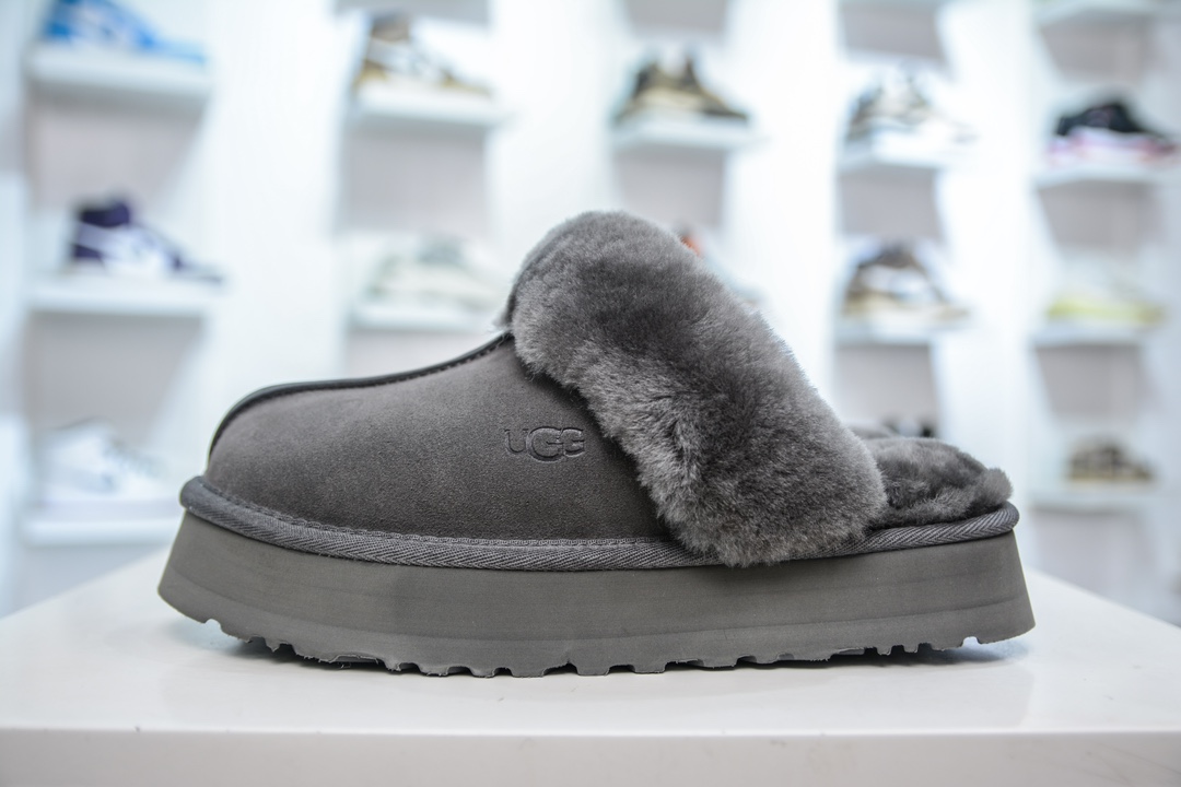 UGG W Disquette Slipper Chestnut 蒂茨库特系列加厚款穆勒风包头舒适露跟半拖鞋