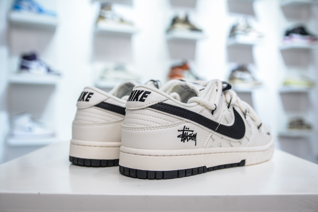 Nike SB Dunk Low X Stussy 斯图西联名-白黑小钩绑带 SJ2068-297