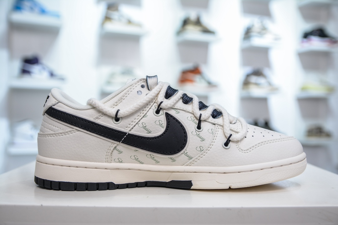 Nike SB Dunk Low X Stussy 斯图西联名-白黑小钩绑带 SJ2068-297