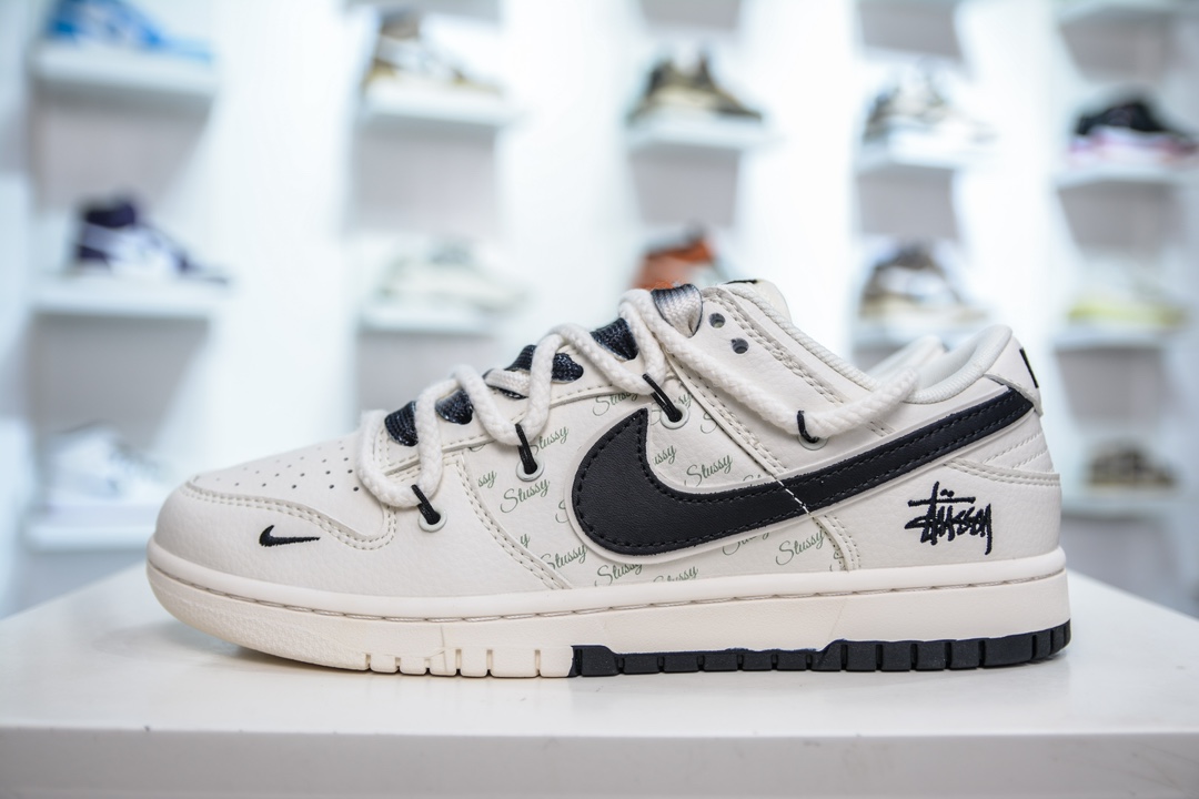 Nike SB Dunk Low X Stussy 斯图西联名-白黑小钩绑带 SJ2068-297