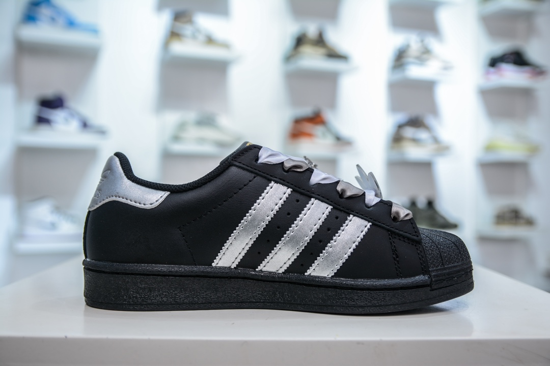 Adidas Originals Superstar ”Black Sliver”经典贝壳头系列低帮百搭休闲运动板鞋 EG4959