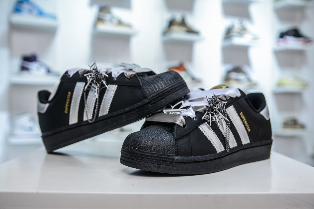 Adidas Originals Superstar ”Black Sliver”经典贝壳头系列低帮百搭休闲运动板鞋 EG4959