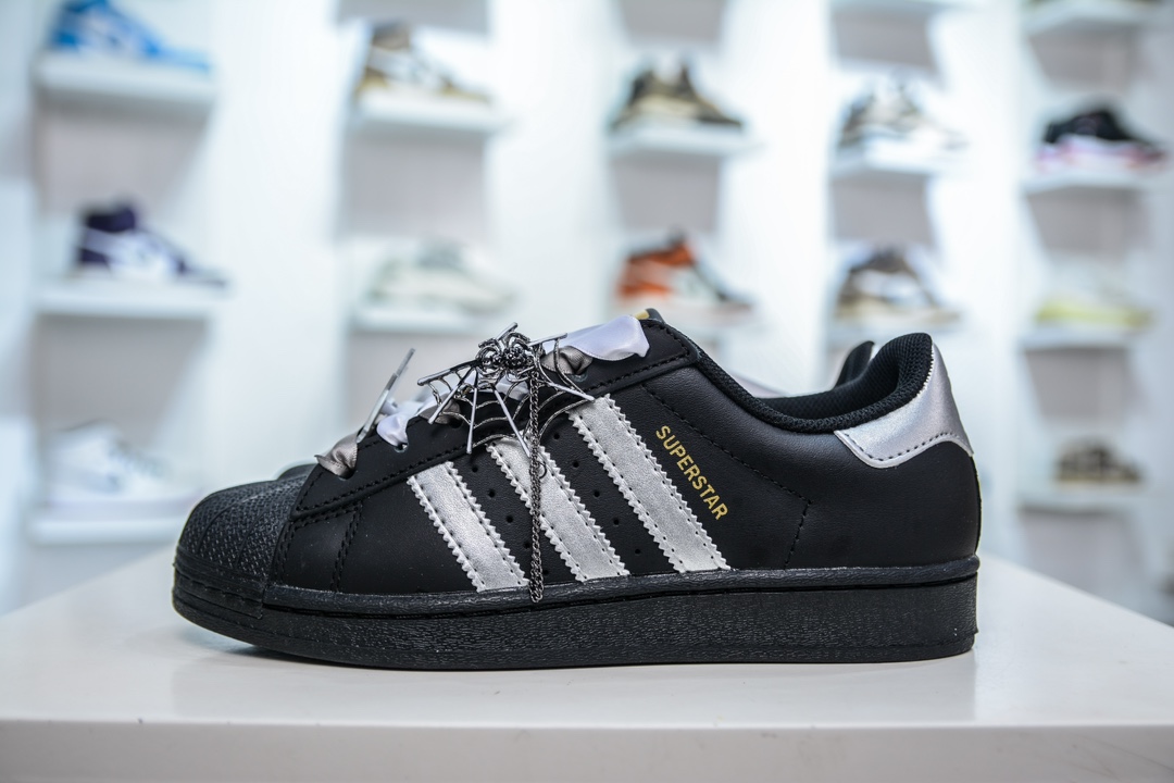 Adidas Originals Superstar ”Black Sliver”经典贝壳头系列低帮百搭休闲运动板鞋 EG4959